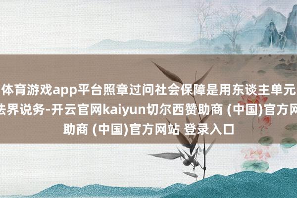 体育游戏app平台照章过问社会保障是用东谈主单元和做事者的法界说务-开云官网kaiyun切尔西赞助商 (中国)官方网站 登录入口