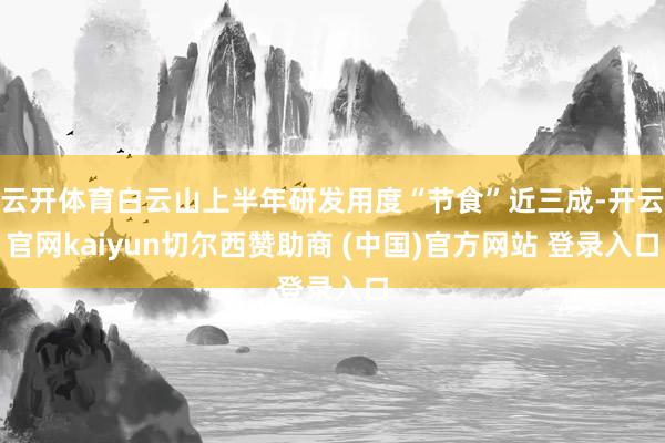 云开体育白云山上半年研发用度“节食”近三成-开云官网kaiyun切尔西赞助商 (中国)官方网站 登录入口