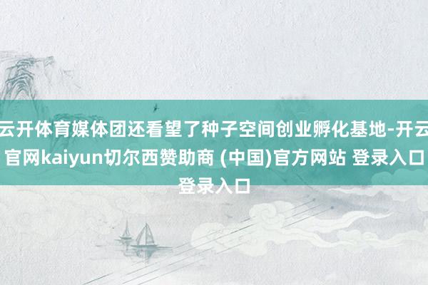 云开体育媒体团还看望了种子空间创业孵化基地-开云官网kaiyun切尔西赞助商 (中国)官方网站 登录入口