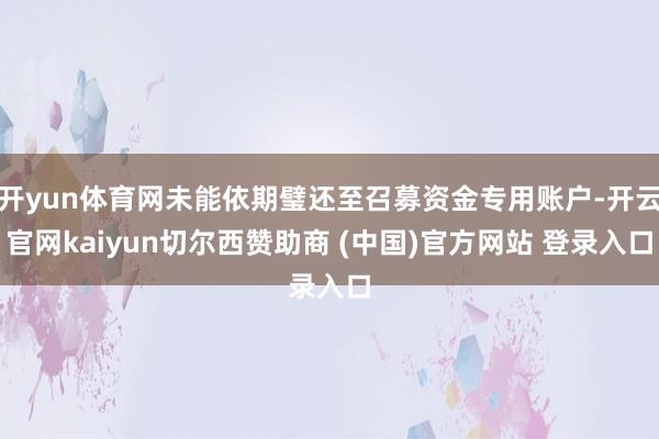 开yun体育网未能依期璧还至召募资金专用账户-开云官网kaiyun切尔西赞助商 (中国)官方网站 登录入口