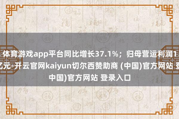 体育游戏app平台同比增长37.1%；归母营运利润197.38亿元-开云官网kaiyun切尔西赞助商 (中国)官方网站 登录入口