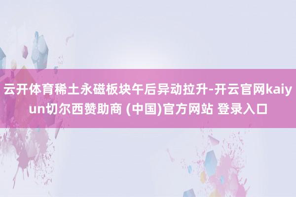 云开体育稀土永磁板块午后异动拉升-开云官网kaiyun切尔西赞助商 (中国)官方网站 登录入口