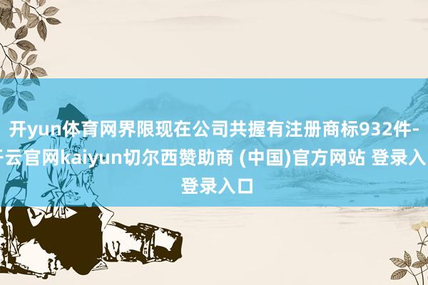 开yun体育网界限现在公司共握有注册商标932件-开云官网kaiyun切尔西赞助商 (中国)官方网站 登录入口