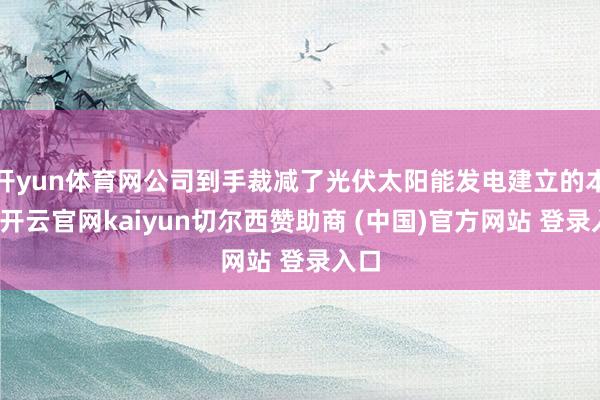 开yun体育网公司到手裁减了光伏太阳能发电建立的本钱-开云官网kaiyun切尔西赞助商 (中国)官方网站 登录入口